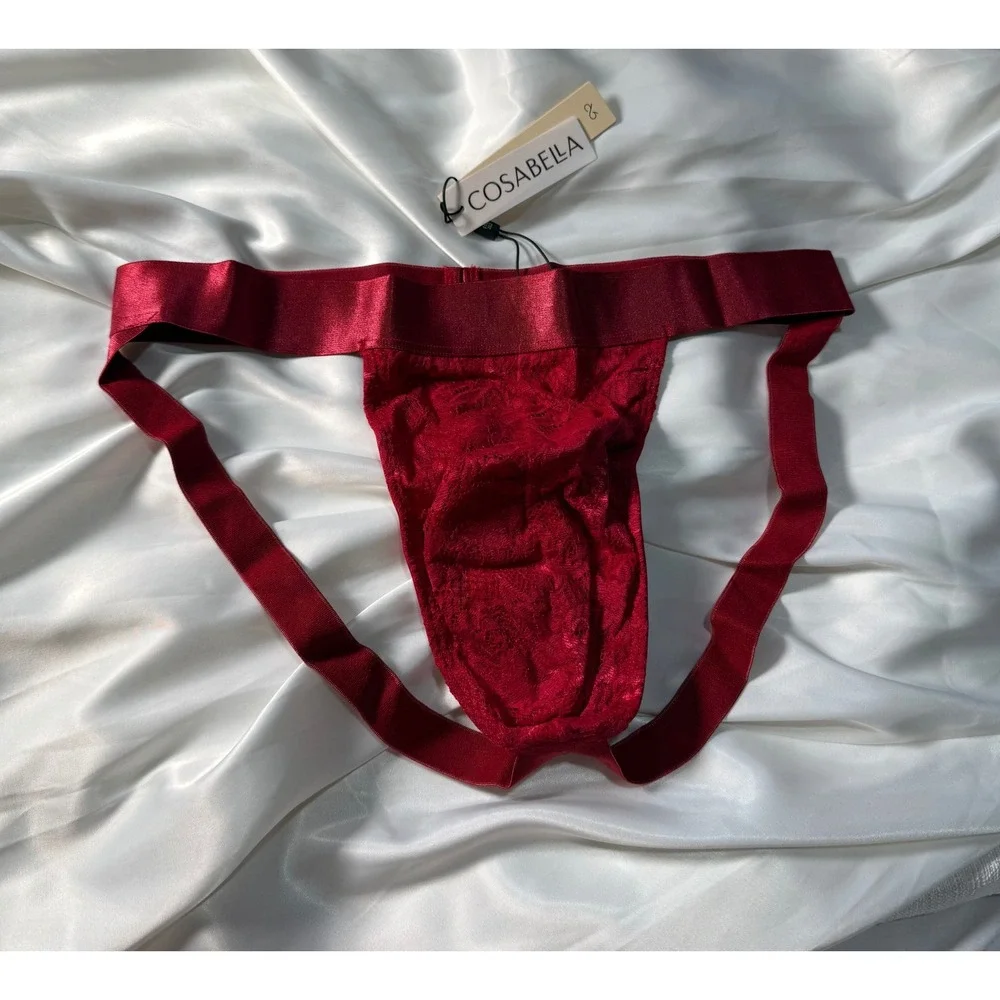 Cosabella Red Lace Men's Jockstrap‎ Luxury Sexy Statement Underwear Size S